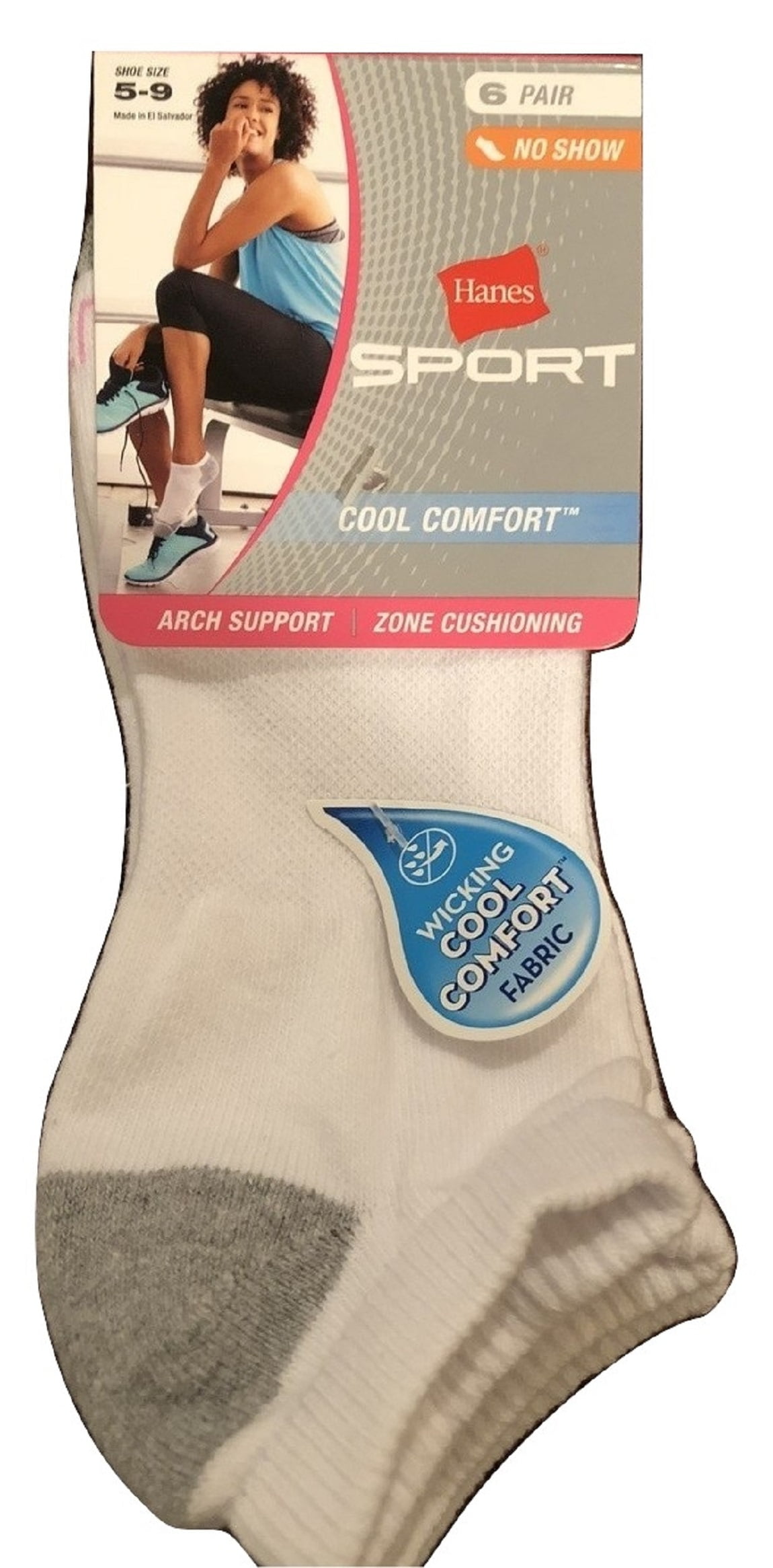 Hanes - Hanes Women's Performance Cool No-Show Socks 6 Pack, , large