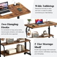 thumbnail image 4 of SogesPower Adjustable Side Table on Wheels,Mobile Desk with Two Storage Compartments,USB Ports,Sockets,Brown, 4 of 12