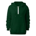 thumbnail image 4 of Gibobby Divertidas Sudaderas para Adolescentes Womens Daily Long Casual Down For Womens Pocket Sudaderas con capucha Pullover Manga Botón V Sudaderas con cordón Cuello de mujer （Verde， M), 4 of 5