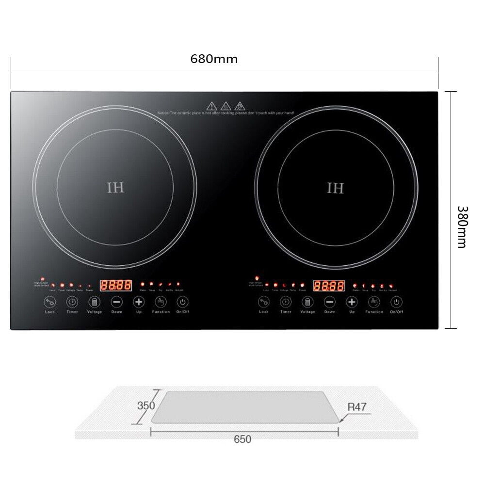 FETCOI 26.77Inch 2400W Induction Cooktop Countertop Dual Cooker Burner Stove Hot Plate