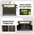 thumbnail image 2 of Domi Grill Carts Outdoor with Storage and Wheels, Whole Metal Portable Table and Storage Cabinet for BBQ,Deck,Patio,Backyard (Brown, L45xW20.31xH35.51 Inch), 2 of 7