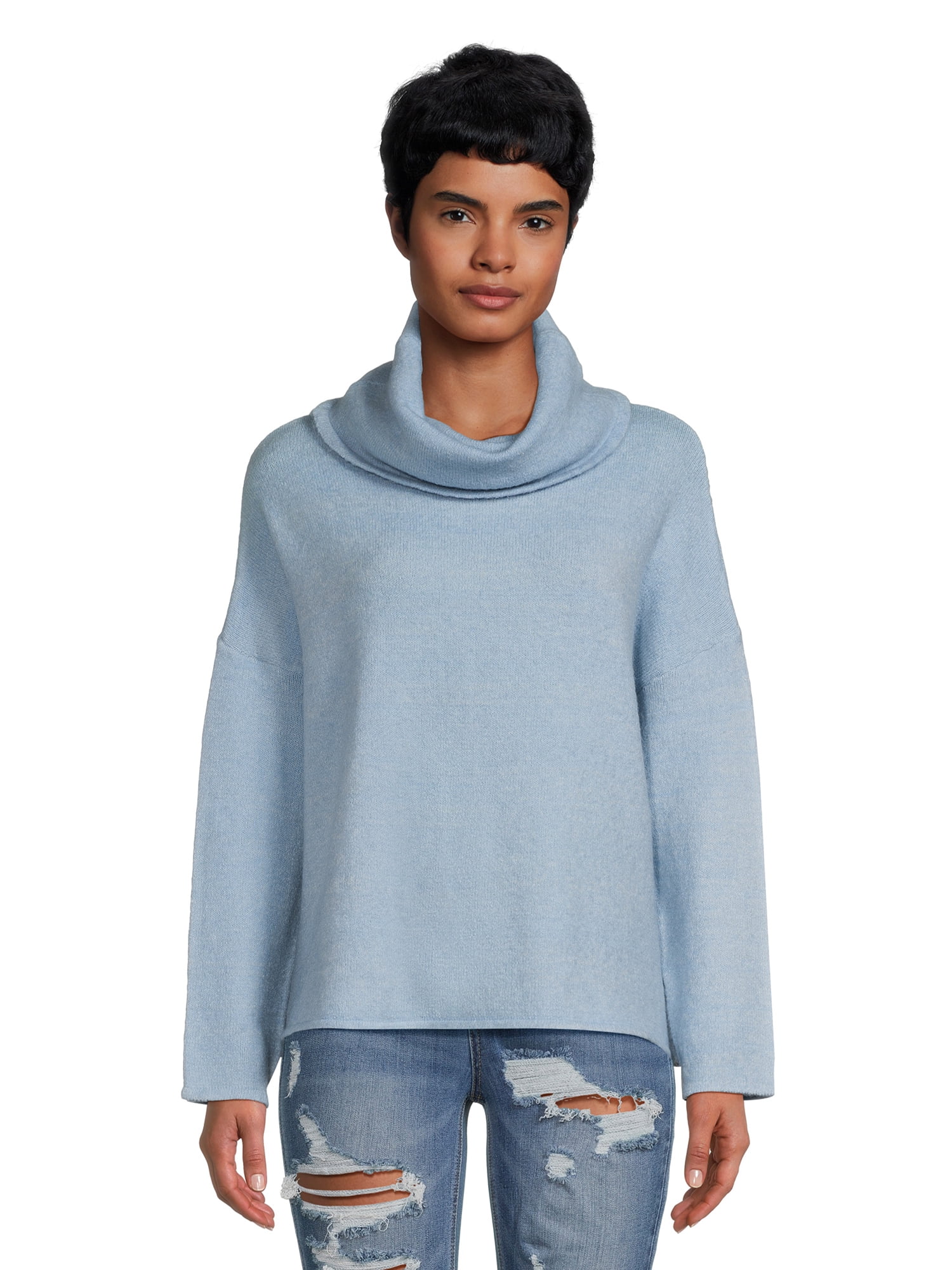 Dreamers by Debut Womens Cowl Neck Pullover Long Sleeve Sweater ...