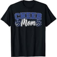 thumbnail image 2 of 100% Cotton Funny Loud Proud Cheer Mom Mama Cheerleading Blue Black Pom T-Shirt, 2 of 5