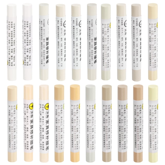 Uxcell Crayones de reparación de muebles, 20 Pcs, marcadores de retoque para arañazos en mesas, serie de colores claros