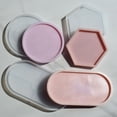 thumbnail image 4 of Osdhezcn 3Pcs Diy Crystal Epoxy Gemeotric Hexagonal Oval Round Coaster Mirror Silicone Tray Molds for Casting Concrete Cement, 4 of 9