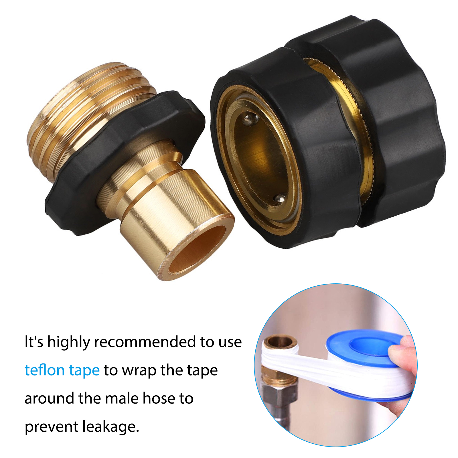 EEEkit 4 Set Male and Female Garden Hose Fitting Quick Connector Set - image 5 of 8