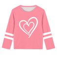thumbnail image 6 of Riecok Valentine's Day Kids T shirts Crew Neck Short Sleeve Toddler Kids Girls Comfortable Shirt Kids Clothes Toddler Kids Girls Summer Tops Pink 5 T, 6 of 6