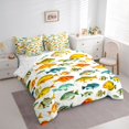 thumbnail image 2 of Manfei Tropical Ocean Fish King Bedding, Underwater Wildlife King Bed in a Bag, Cream Orange, Reversible, 7-Piece, 2 of 6