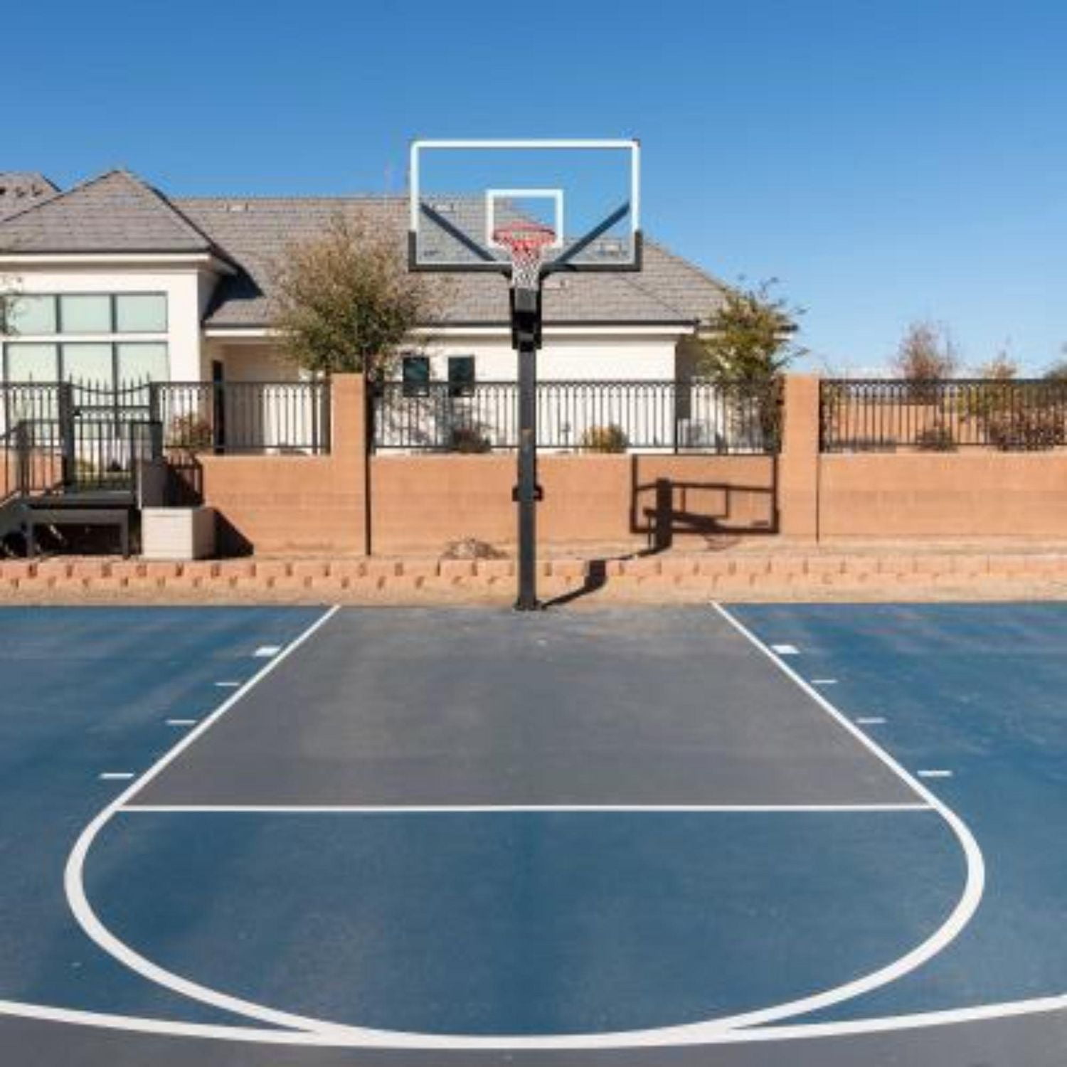 LIFETIME Mammoth Bolt Down Basketball Hoop with 72" Tempered Glass Backboard