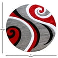 thumbnail image 7 of Flash Furniture Athos Round Contemporary White, Black, Grey, Red Area Rug, 5' x 5', 7 of 7
