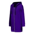 thumbnail image 5 of Breezora Womens Oversized Full Zip Hoodie Long Sleeve Loose Warm Sweatshirt Fall Winter Pullover With Pockets XXXXL Size Purple, 5 of 9