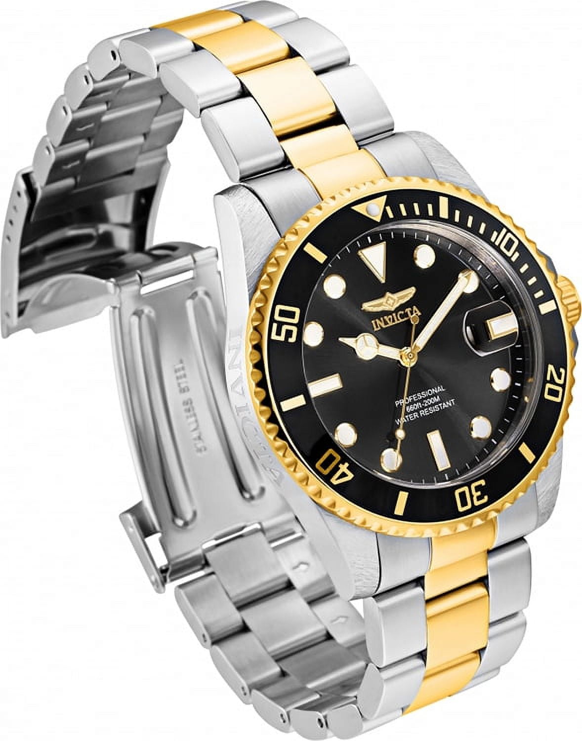 Invicta Pro Diver Quartz Black Dial Two-tone Men's Watch