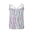 thumbnail image 4 of YHAJDS Women Sleeveless Casual Shirts Floral Print Round Neck Smocked Tank Top Spaghetti Strap For Spring Fashion, 4 of 5