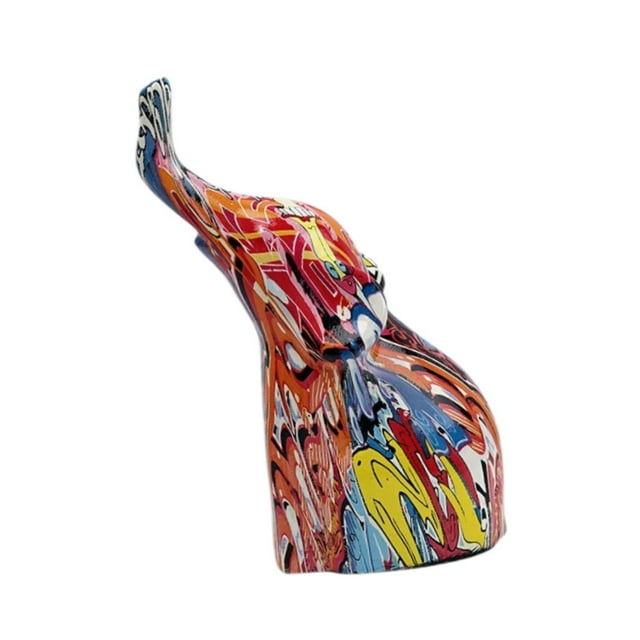 Escultura de elefante de resina, obras de arte, recuerdos de escritorio, regalos, adorno para mueble de TV. vistoso