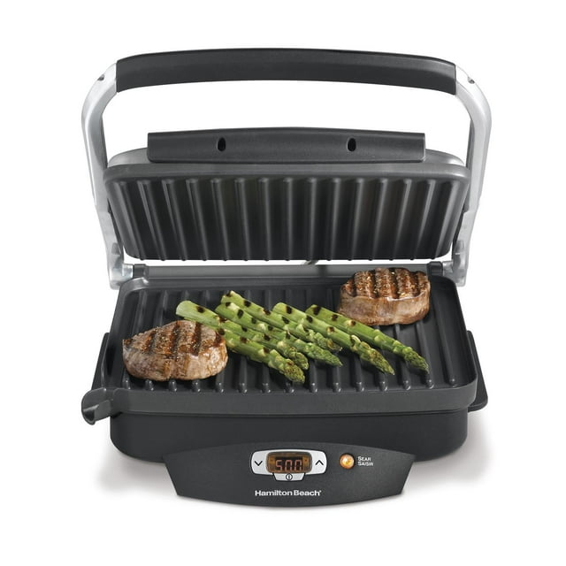 Parrilla Hamilton Beach 25331 Digital Antiadherente Acero gris