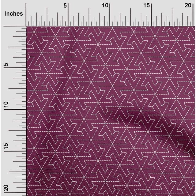 oneOone Polyester Lycra Fabric Artistic Floral Sashiko Print Sewing Fabric BTY 56 Inch Wide