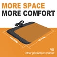 thumbnail image 3 of Upgraded Heated Foot Warmer Under Desk, Electric Floor Mat, 8 Temp Levels w/Timer, Energy-Saving, Splashproof, Heating Feet Pad for Desk, Office, Garage, XL (Black), 3 of 8