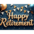 thumbnail image 4 of Golden Theme Happy Retirement Banner Decorative Design Champagne Glasses Retirement Party Balloon Decoration for Retirement Party Indoor Decoration Event Celebration, 4 of 7