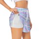 thumbnail image 1 of Balery Striped Gradient Pantalones cortos deportivos para mujer con forro y dos bolsillos, elásticos, para entrenamiento, gimnasio, yoga-Small, 1 of 7