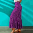 thumbnail image 3 of Pantalones acampanados con estampado de leopardo, pantalones vintage de moda transpirables y suaves para la piel para mujer, para fiesta, uso diario, morado L, 3 of 7