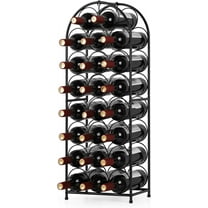 Freestanding Floor Metal Wine Rack with Iron Handle Stylish and Functional Wine Rack Cabinet