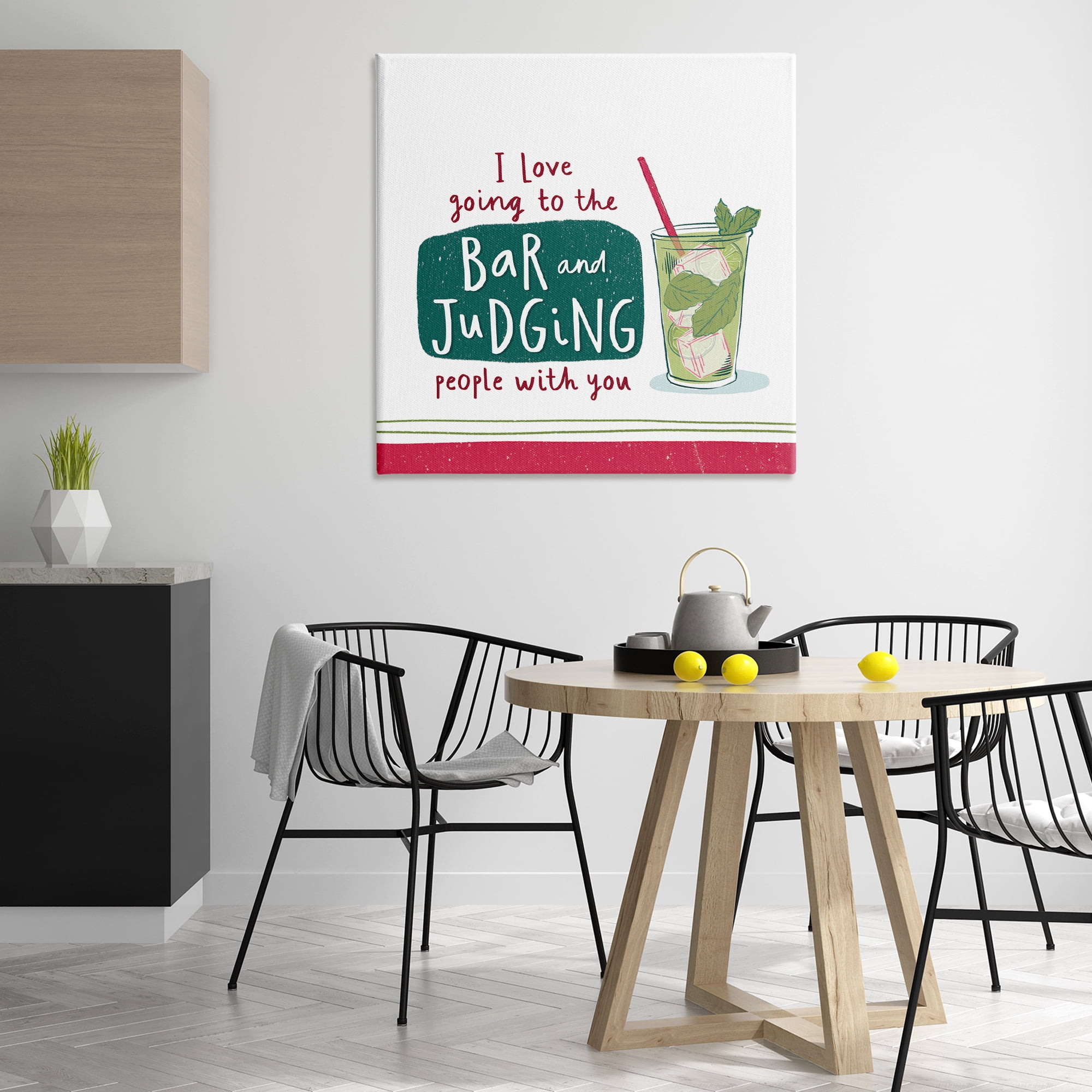 Stupell Industries Judging You Humor Food & Beverage Painting Wrapped Canvas Art Print Wall Art, 36 x 36