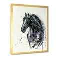 thumbnail image 2 of Designart 'Close Up of Friesian Horse With Long Manes' Farmhouse Framed Art Print, 2 of 4