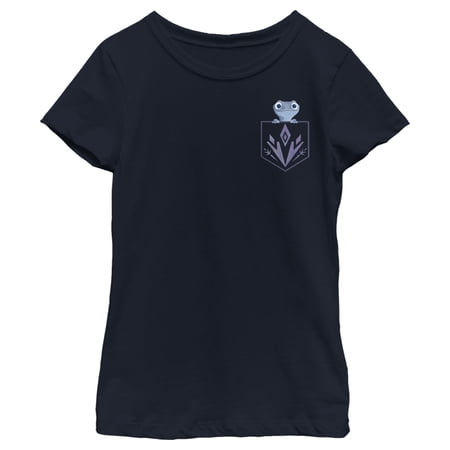 Girl s Frozen 2 Bruni Pocket Graphic Tee Navy Blue Medium