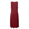 thumbnail image 6 of Lmueinov Women's Nylon-Spandex Sleeveless Round Neck Loose Maxi Dress, Flowy A-Line Casual Long Dress with Pockets for Beach Vacation Lounge Wear S-2XL, 6 of 7