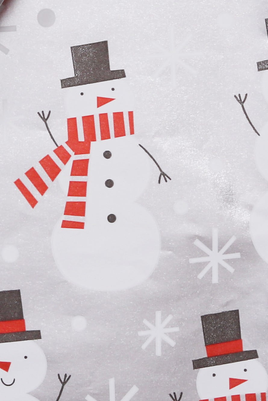 Holiday Time Silver and Red Foil Christmas Wrapping Paper, 30 Sq ft, 30IN FL SNMN WRAP