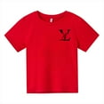 thumbnail image 3 of Camiseta de verano para niños y adolescentes, de manga corta, de algodón, con estampado de marca, cómodas, informales, ropa para niños, camisetas para niños y niñas, 3 of 5