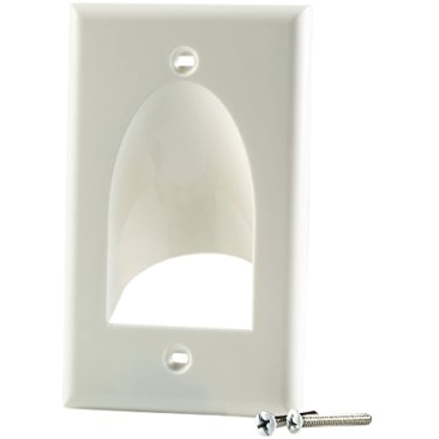 Single Gang Bulk Cable Wall Plate White SLOT INSIDE WALL