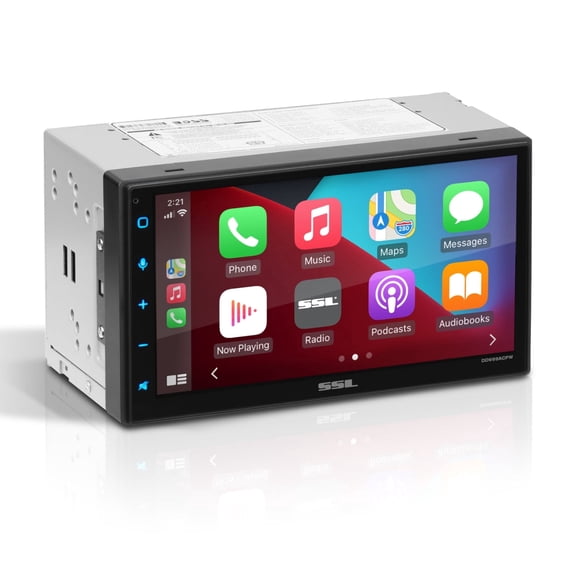 Sound Storm Laboratories DD999ACPW Car Audio Stereo - Wireless Apple CarPlay & Android Auto, Double Din, 7 Inch Touchscreen, Bluetooth, No CD DVD Player, AM/FM Radio Receiver