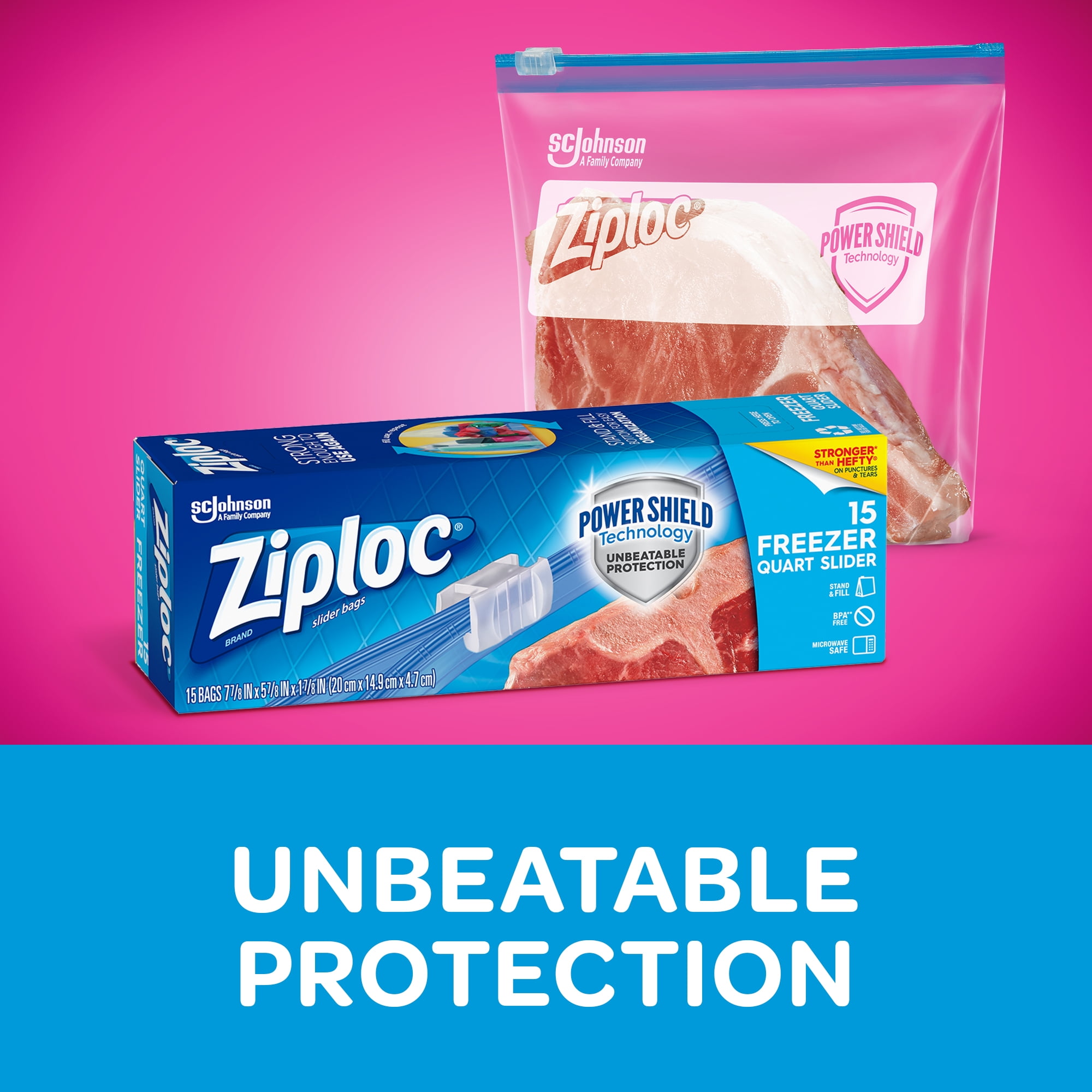 Ziploc Freezer Bags, Blue, 15 Ct - 1 Pkg - The Online Drugstore ©