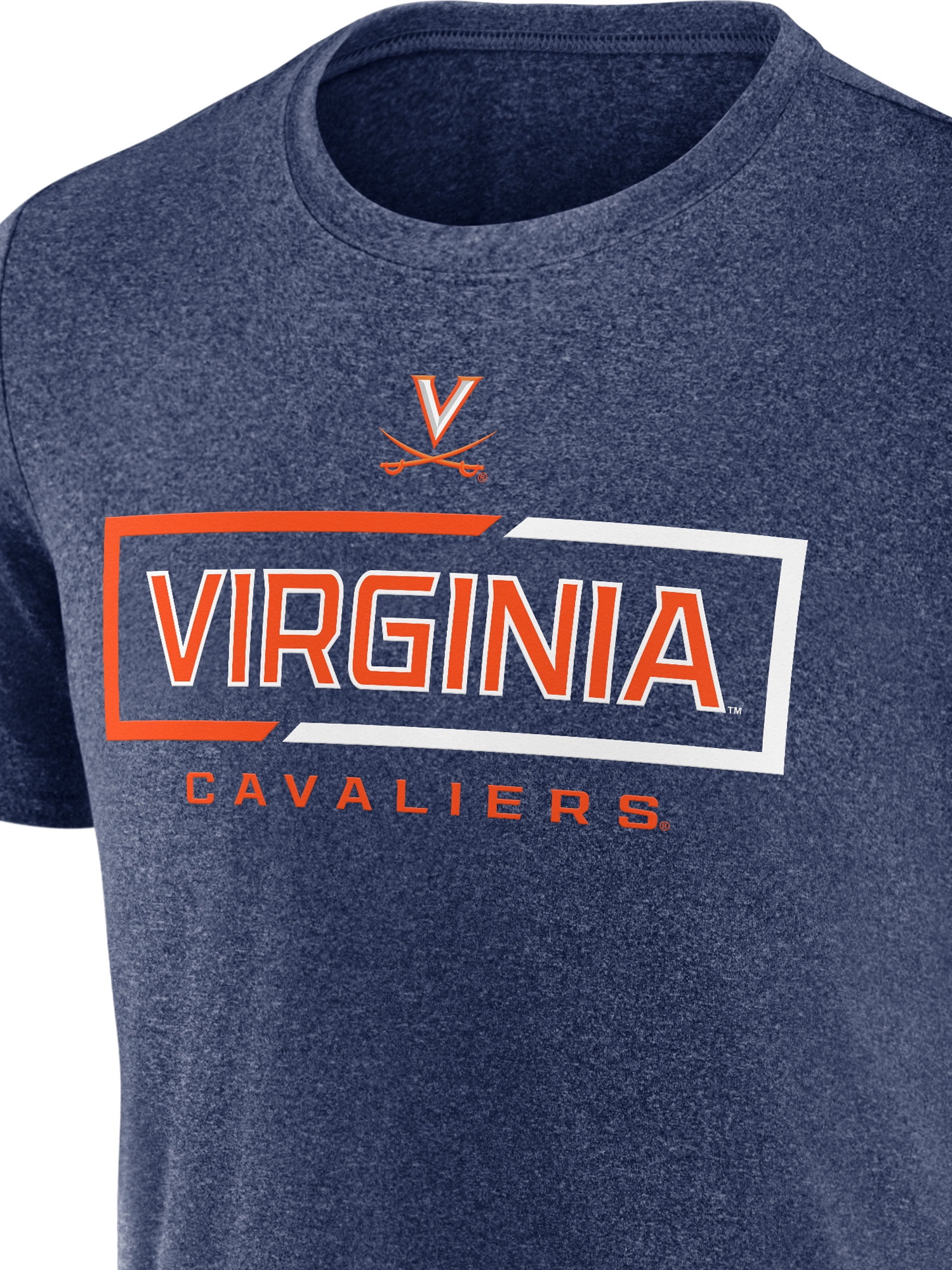 NCAA Virginia Cavaliers Men's Synthetic Navy Heather Short Sleeve T-Shirt