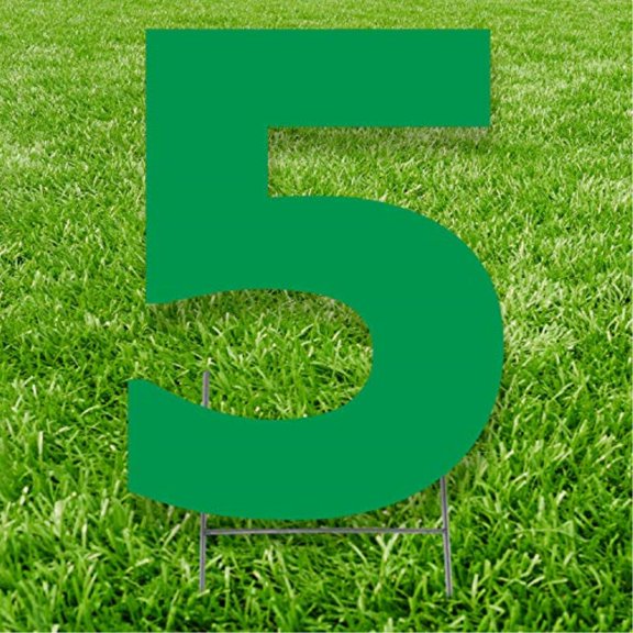 Green Number 5 20 inches tall