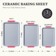 thumbnail image 2 of HONGBAKE Non Toxic Ceramic Cookie Sheets for Baking, 3-piece Non Stick Baking Sheet Pans for Oven, Heavy Duty Aluminized Steel Baking Pans Set with Silicone Handles -Rose Red, 2 of 8