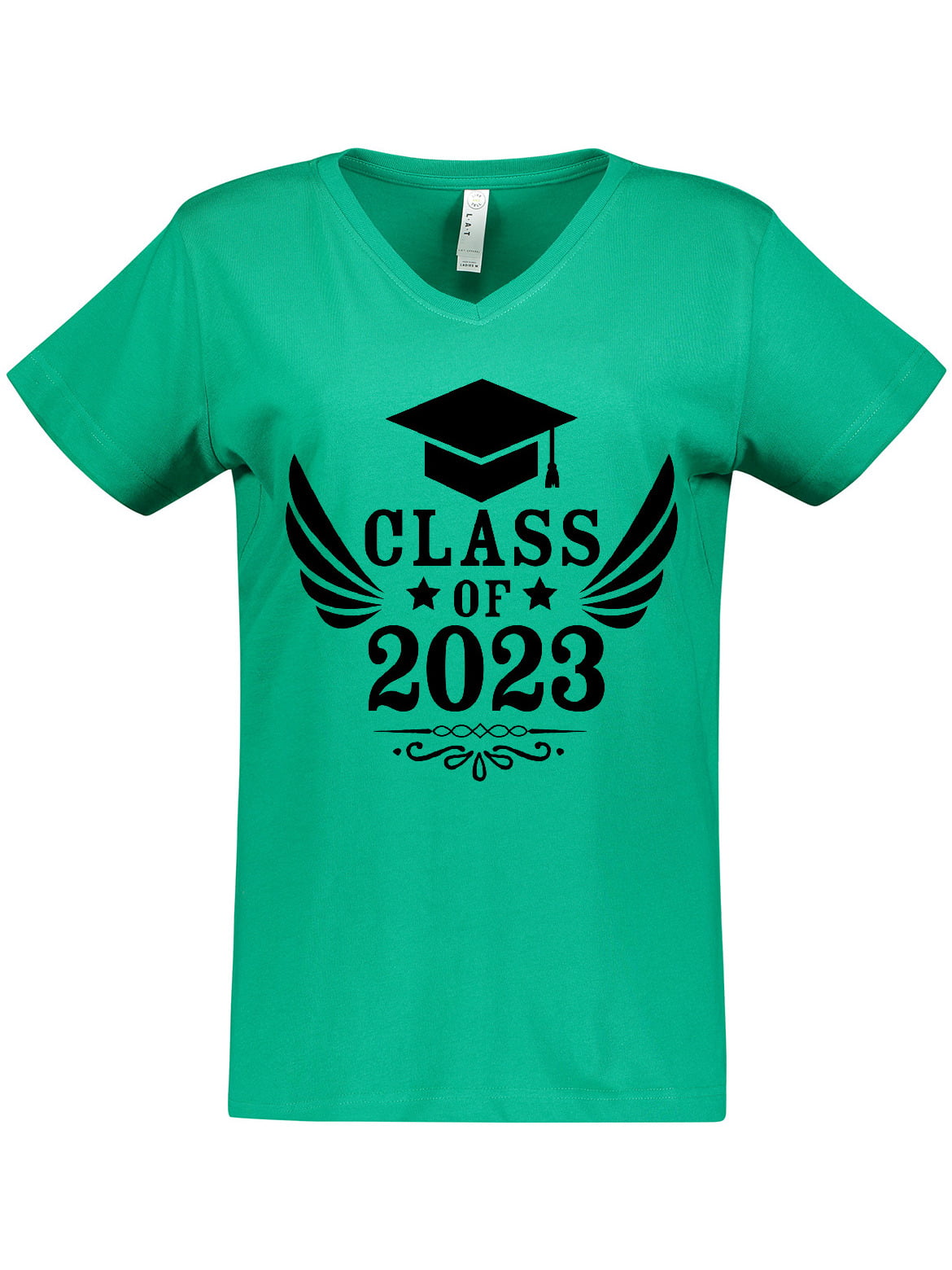 Inktastic Class Of 2023 With Graduation Cap And Wings Womens V Neck T