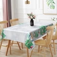 thumbnail image 5 of Nanqianyi Winter Snowflake Christmas Tablecloth 60x120 Inches, Green Christmas Trees Snowman White Washable Polyester Table Cloth for Kitchen Dining, 5 of 11