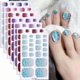 thumbnail image 4 of 22pcs Solid Color Toe Nail Sticker Wraps, Full Cover Self-Adhesive Toenail Polish Strips for DIY Summer Foot Decals, Long-Lasting & Easy Apply, 4 of 6