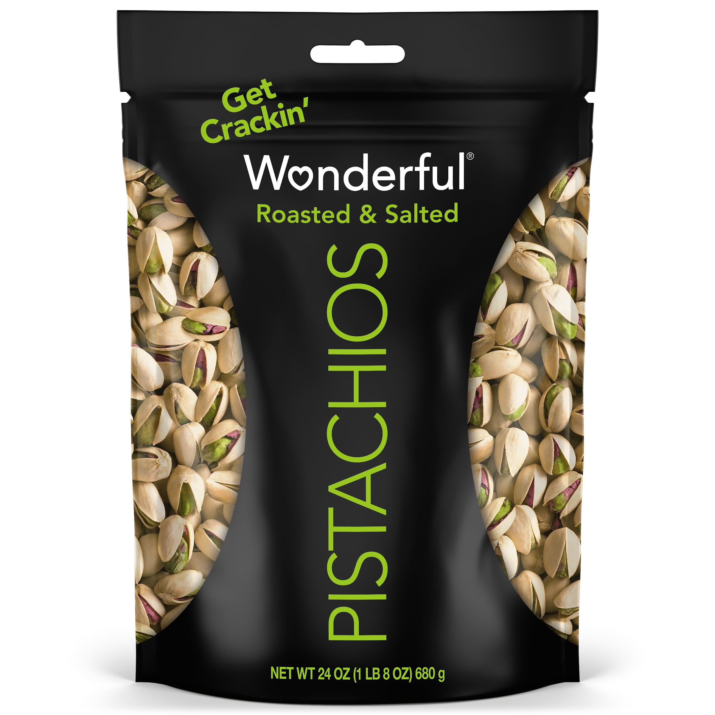 (2 pack) Wonderful Pistachios In-Shell Roasted & Salted Nuts, 24 Ounce Bag