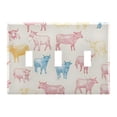 thumbnail image 2 of Dailycode Light Switch Plate Covers 2 Gang Wall Plate Plastics Outlet Covers for Kitchen Home Office Decor Pink Blue Yellow Cattle, 2 of 8