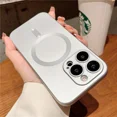 thumbnail image 1 of Luxury Matte For Magsafe Wireless Charging Case For iPhone 15 11 13 12 14 Pro Max Plus Magnetic Phone Cases Lens Protector Cover Silver For iPhone 13, 1 of 6