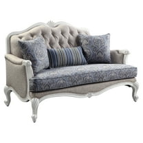 ACME Ciddrenar Loveseat with 3 Pillows in Beige and White