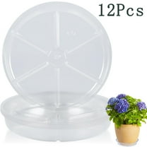 Tutuviw 12 Pcs 6in Plastics Drip Pan Plant Saucers Clear Plant Saucers for Indoor Outdoor Use Heavy Duty Plastic Plant Trays for Planter Bulk Flower Pot Drip Trays to Catch Water No Holes