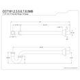 thumbnail image 2 of Kingston Brass CC7182 1-1/4" P-Trap with Bell Flange, 24" Length, 18 Gauge, Polished Brass, 2 of 4