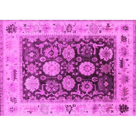Ahgly Company Indoor Rectangle Oriental Pink Industrial Area Rugs, 5' x 8'