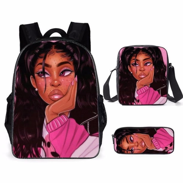 Mochila De Tela Para Mujer, Bandolera Estampada Informal De Gran Capacidad, Estuche De Lápices Con Cremallera A La Moda Para Adolescentes Y Adultos, Senderismo Y Acampada Monstrate AP008104-02