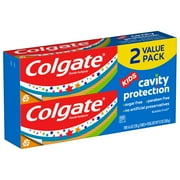 Colgate Kids Cavity Protection Toothpaste with Fluoride, Mild Bubble Fruit, 4.6 oz, 2 Pack