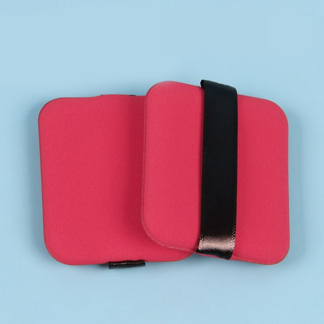 Houppette Visage Douce Coussin Double Face Houppette Cosmétique Éponge Poudre Mouillée Sèche Outil de Maquillage Rouge Rose Rectangle